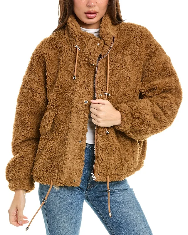 Stella + Lorenzo Teddy Fleece Jacket Bomber Jacket Anorak Windbreaker