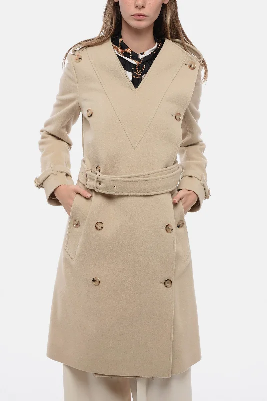 Burberry Wool Double-Brested Coat with V Neckline 38 Italian size Vest Waistcoat Gilet