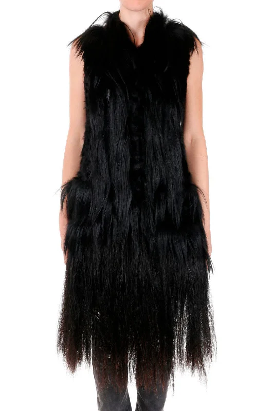 Maison Margiela Real Fur Sleeveless Coat 44 Italian size Trench Wool Cashmere