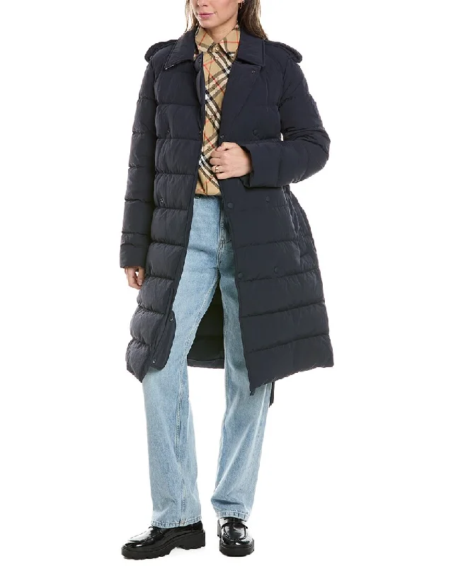 Burberry Logo Applique Wool-Trim Coat Suede Jacket Faux Fur Jacket Puffer Jacket