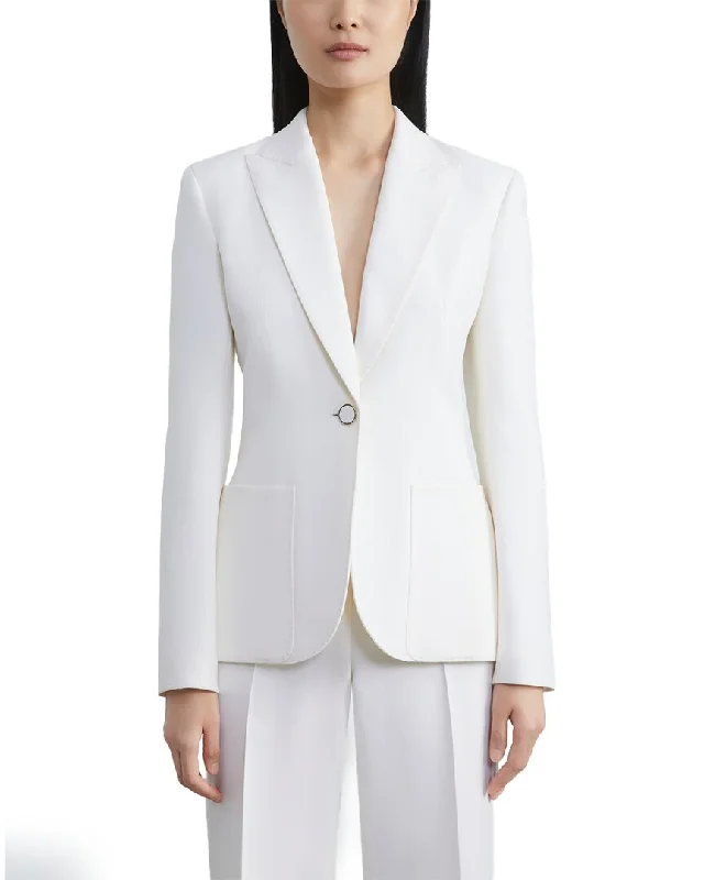 Lafayette 148 New York Front Patch Pocket Wool & Silk-Blend Jacket Satin Jacket Silk Jacket Chiffon Jacket Lafayette 148 New York Front Patch Pocket Wool & Silk-Blend Jacket Satin Jacket Silk Jacket Chiffon Jacket