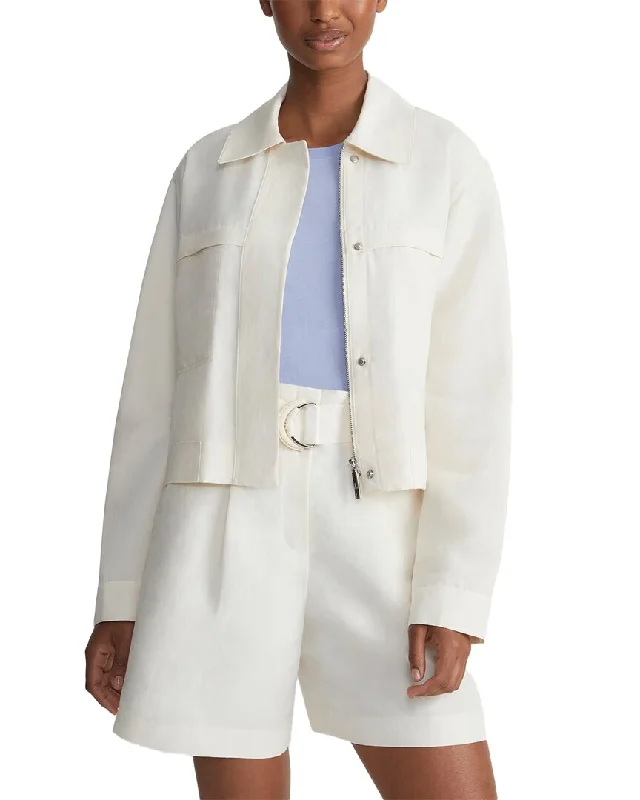 Lafayette 148 New York Patch Pocket Silk & Linen-Blend Bomber Jacket Faux Fur Jacket Real Fur Jacket Shearling Jacket Lafayette 148 New York Patch Pocket Silk & Linen-Blend Bomber Jacket Faux Fur Jacket Real Fur Jacket Shearling Jacket