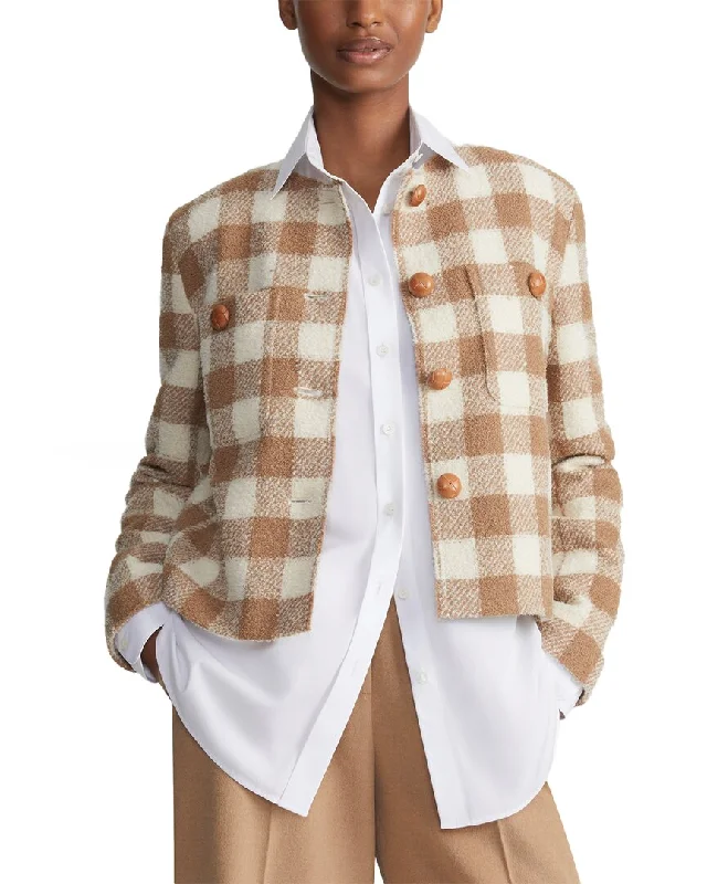 Lafayette 148 New York Collarless Patch Pocket Wool-Blend Jacket Nylon Jacket Polyester Jacket Spandex Jacket Lafayette 148 New York Collarless Patch Pocket Wool-Blend Jacket Nylon Jacket Polyester Jacket Spandex Jacket
