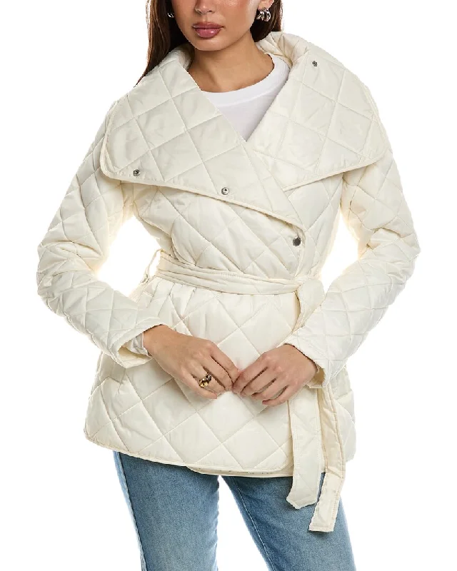 Rebecca Minkoff Diamond Quilted Wrap Coat Boat Neck Jacket Square Neck Jacket One-Shoulder Jacket Rebecca Minkoff Diamond Quilted Wrap Coat Boat Neck Jacket Square Neck Jacket One-Shoulder Jacket