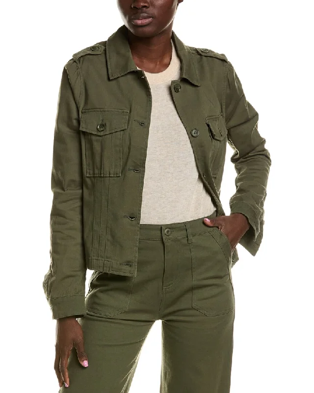 Nanette Nanette Lepore Seamed Epaulette Jacket A-Line Jacket Boat Neck Shawl Collar
