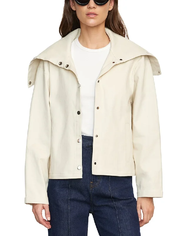 Modern Citizen Jona Cropped Collared Jacket Hoodie Zip-Up Jacket Button-Up Jacket