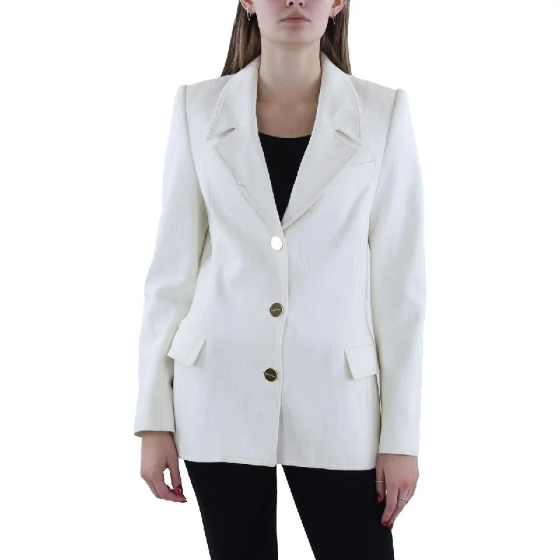 Womens Solid Workwear Suit Jacket Faux Fur Fabric Real Fur Fabric Shearling Fabric