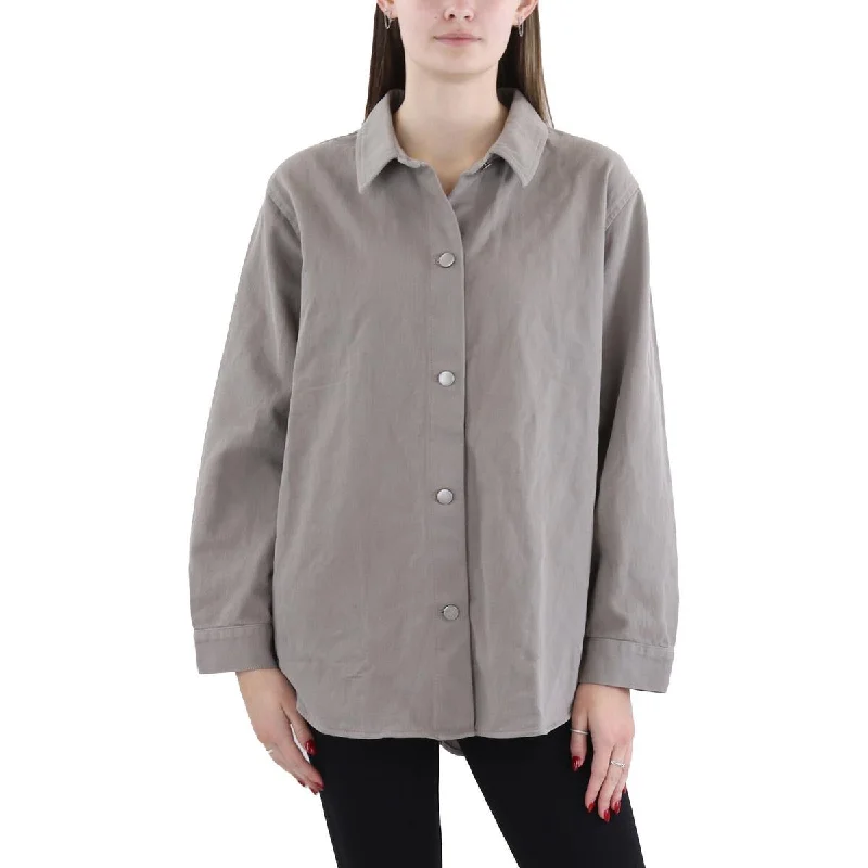 Womens Organic Cotton Solid Shirt Jacket One-Shoulder Jacket Off-the-Shoulder Jacket Asymmetrical Jacket Womens Organic Cotton Solid Shirt Jacket One-Shoulder Jacket Off-the-Shoulder Jacket Asymmetrical Jacket