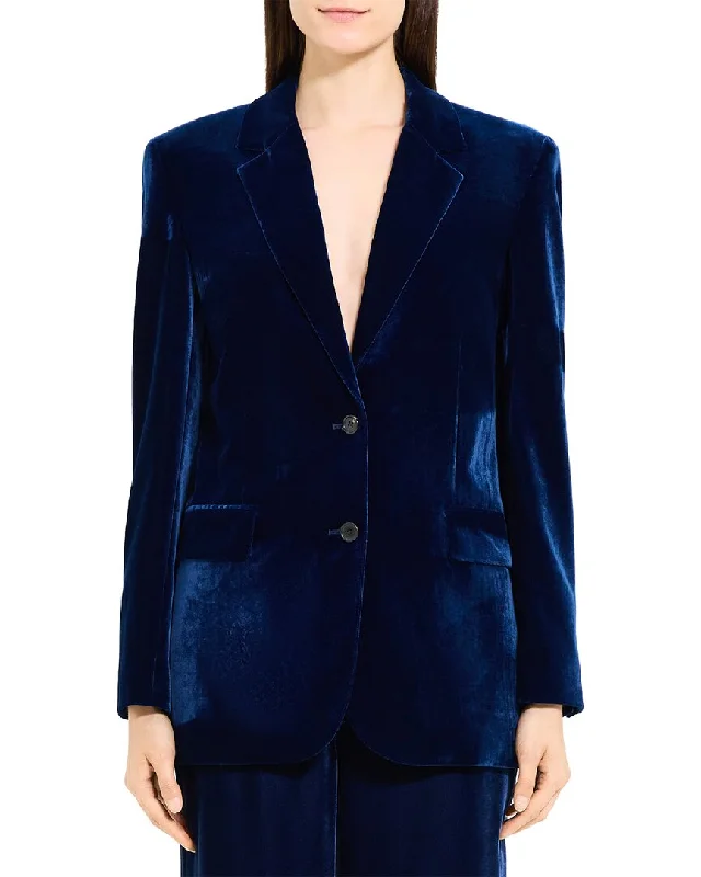 Theory Slim Tailor Jacket Zip Front Button Front Snap Front