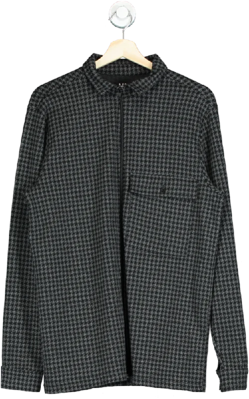BoohooMan Grey Houndstooth Zip Jacket UK L Oversized Jacket Tailored Jacket Straight Jacket BoohooMan Grey Houndstooth Zip Jacket UK L Oversized Jacket Tailored Jacket Straight Jacket