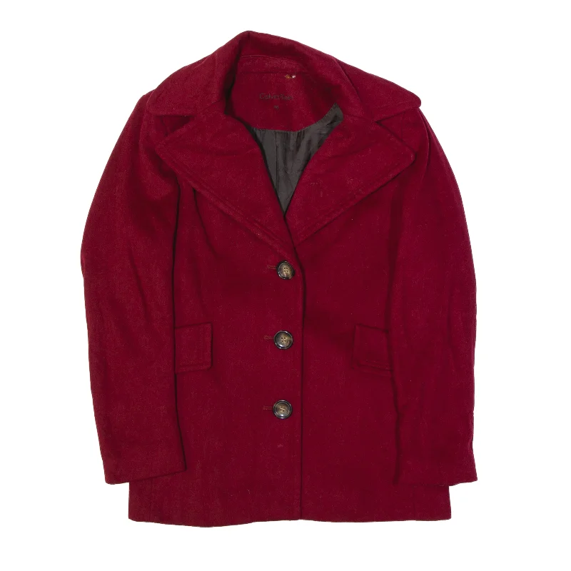 CALVIN KLEIN Overcoat Coat Maroon Womens S Vest Waistcoat Gilet