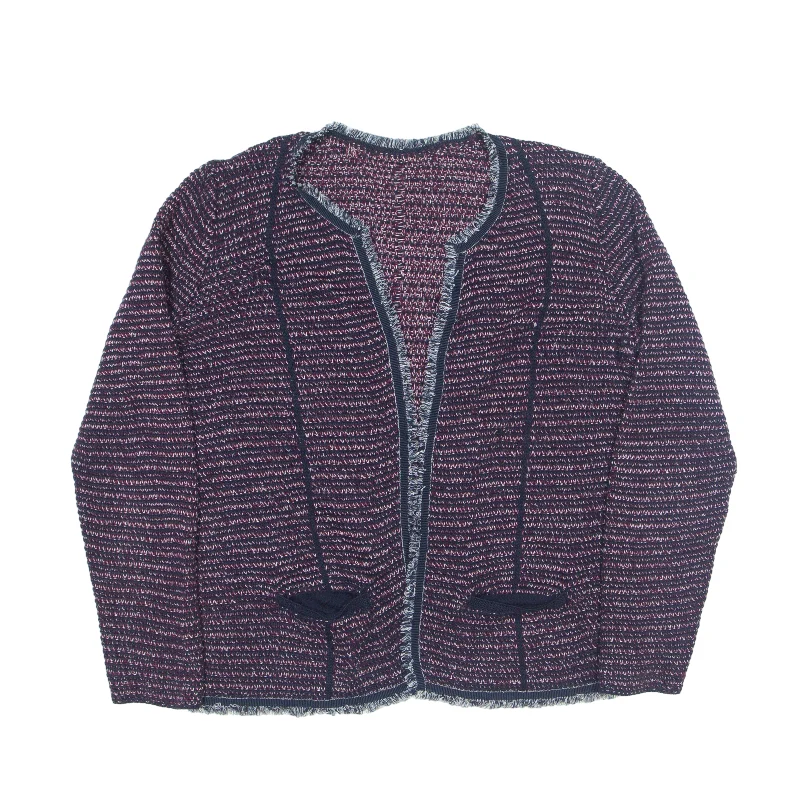 Cardigan Overcoat Knit Jacket Maroon 90s Striped Womens L Herringbone Jacket Houndstooth Jacket Plaid Jacket