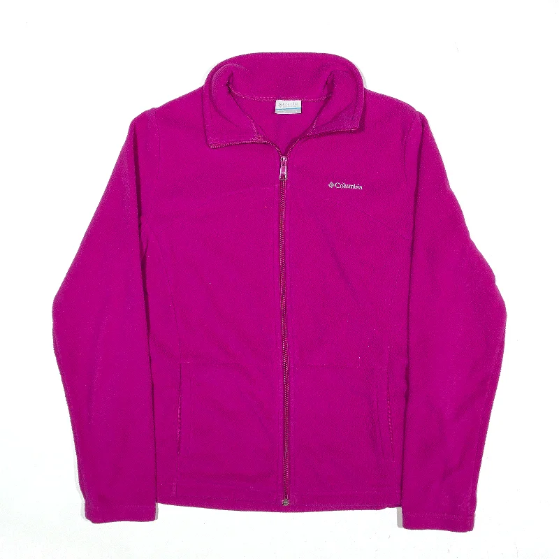 COLUMBIA Fleece Jacket Purple Womens L Fleece Fabric Down Fabric Feather Fabric