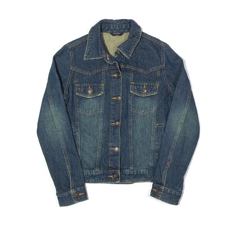 CORUB JEANS Jacket Blue Denim Womens L Chenille Jacket Brocade Jacket Lace Jacket