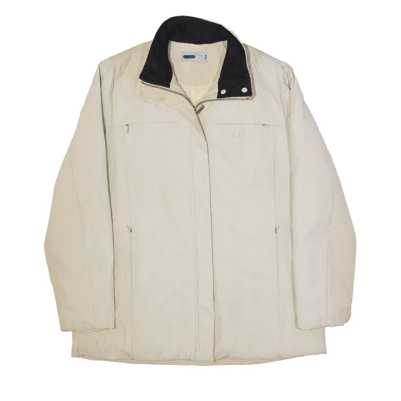 FILA Insulated Petite Shell Jacket Beige Womens L Jacket Blazer Coat