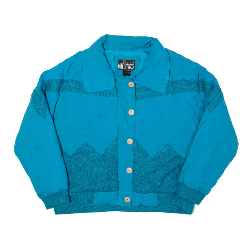 HOT SPICES Knit Jacket Blue 90s Womens L Belted Jacket Elasticated Jacket Padded Jacket HOT SPICES Knit Jacket Blue 90s Womens L Belted Jacket Elasticated Jacket Padded Jacket