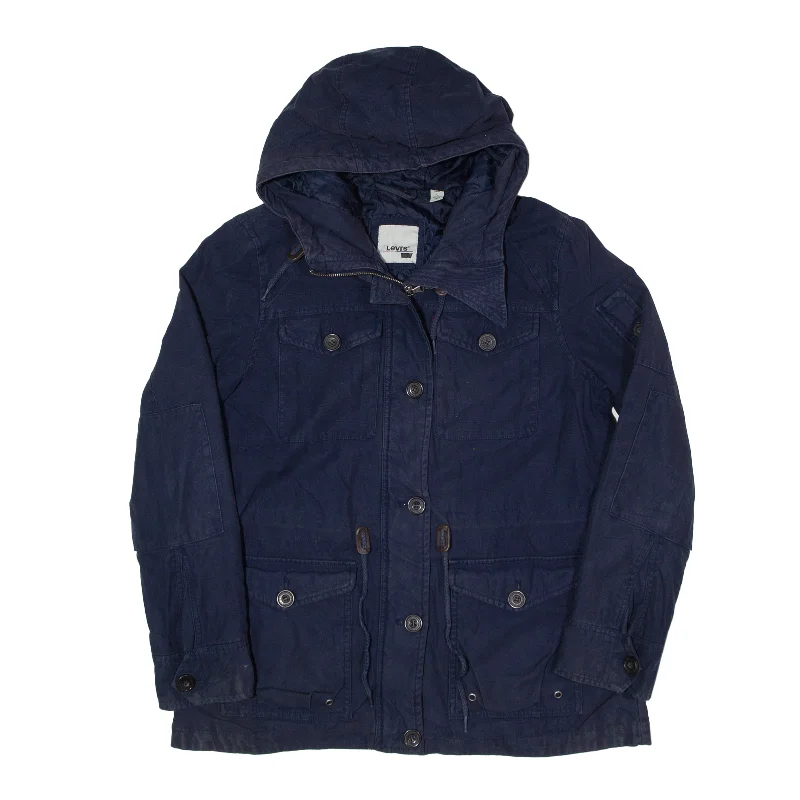 LEVI'S Parka Twill Jacket Blue Womens L Fitted Jacket Loose Jacket Oversized Jacket