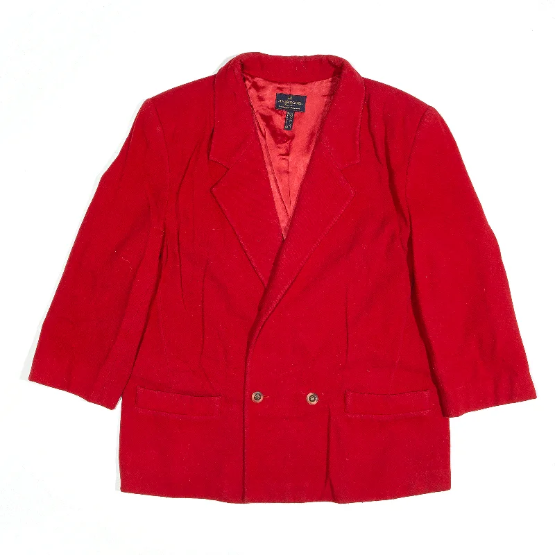 MCGREGOR Wool Cashmere Blend Jacket Red 80s Blazer Womens XL Fleece Jacket Down Jacket Parka MCGREGOR Wool Cashmere Blend Jacket Red 80s Blazer Womens XL Fleece Jacket Down Jacket Parka