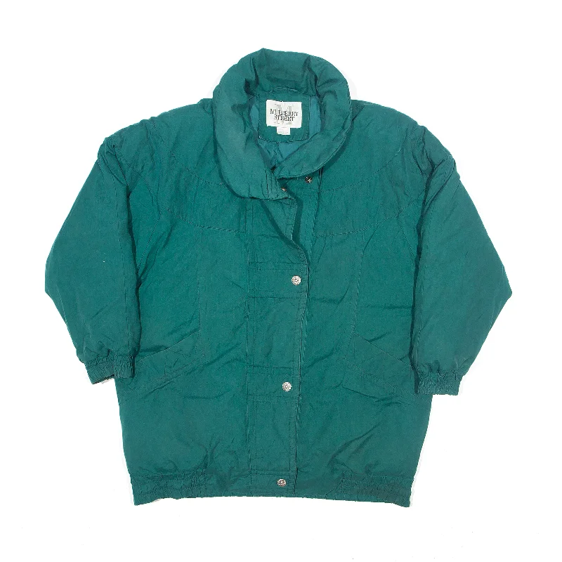 MULBERRY STREET Down Insulated Coat Green 90s Womens L Cape Coat Herringbone Coat Tweed Coat MULBERRY STREET Down Insulated Coat Green 90s Womens L Cape Coat Herringbone Coat Tweed Coat