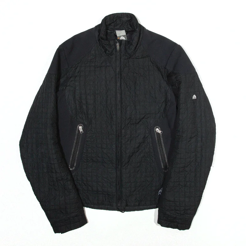 NIKE ACG Jacket Black Shell Womens L Denim Fabric Leather Fabric Suede Fabric