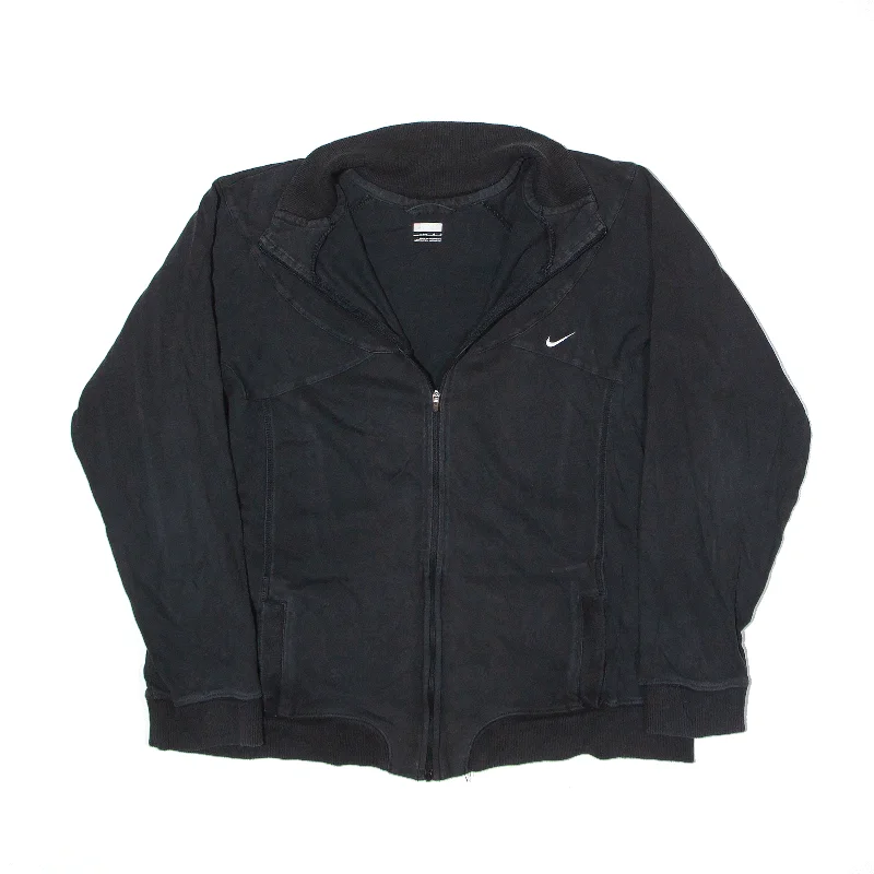 NIKE Jacket Black Track Womens L Ribbed Jacket Pleated Jacket Ruffled Jacket