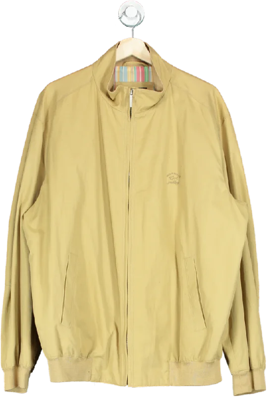 Paul & Shark Beige Lightweight Jacket UK XXL Boat Neck Shawl Collar Notched Collar