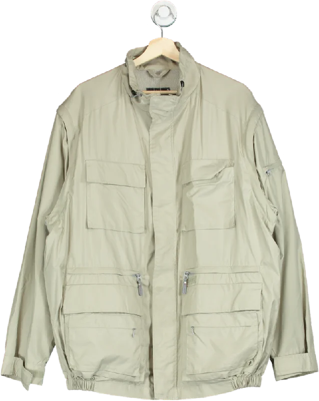 Paul & Shark Beige Yachting Jacket UK XL Satin Jacket Silk Jacket Chiffon Jacket