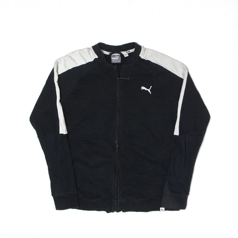 PUMA Jacket Black Track Womens M Front Pockets Side Pockets Patch Pockets
