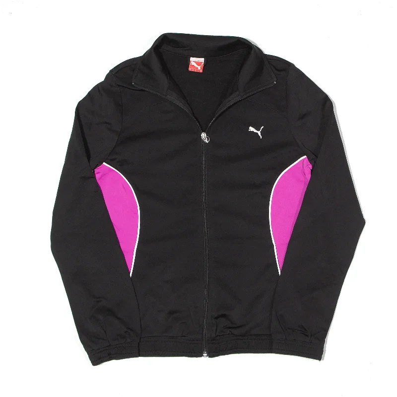 PUMA Track Jacket Black Womens UK 12 Hooded Jacket Caped Jacket Shawl Collar Jacket