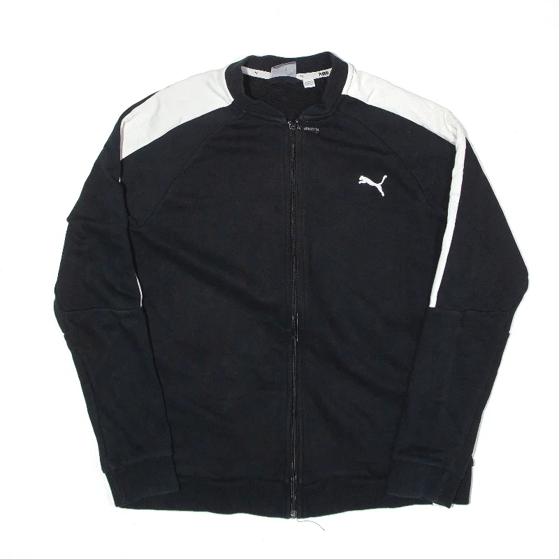 PUMA Track Jacket Black Womens UK 16 Hooded Jacket Caped Jacket Shawl Collar Jacket