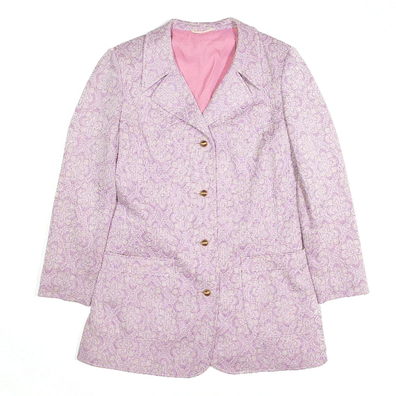 Jacket Purple 80s Floral Blazer Womens S Bomber Jacket Anorak Windbreaker