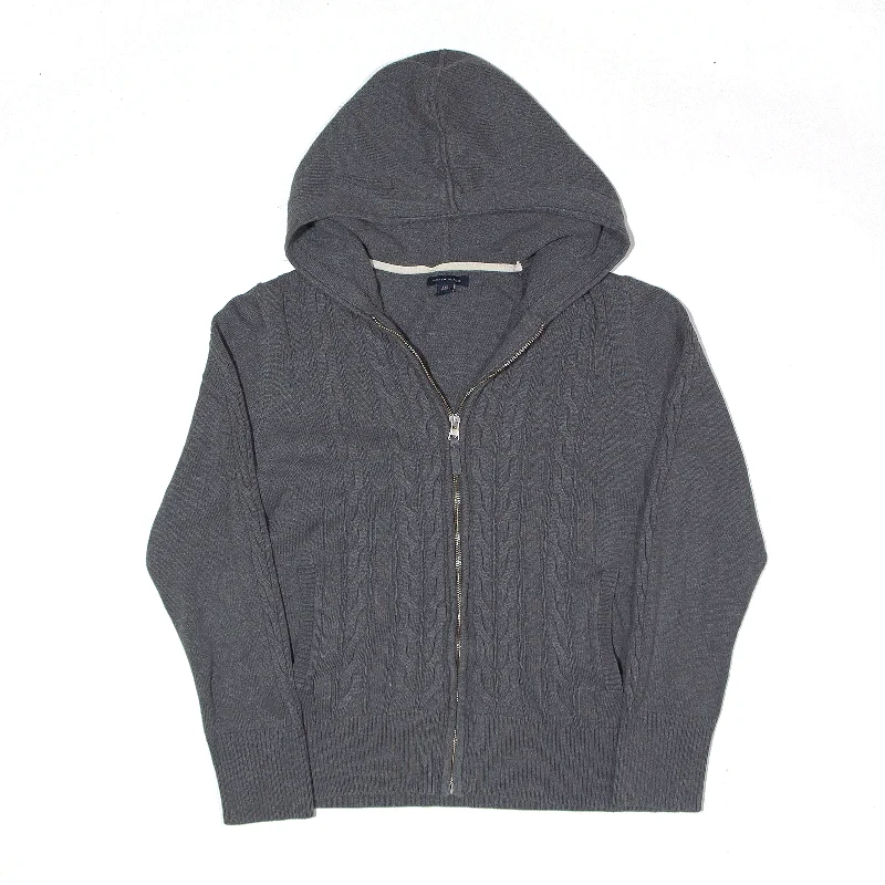 TOMMY HILFIGER Knit Jacket Grey Womens L Toggled Jacket Drawstring Jacket Belted Jacket TOMMY HILFIGER Knit Jacket Grey Womens L Toggled Jacket Drawstring Jacket Belted Jacket