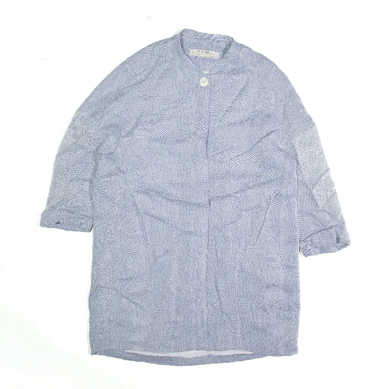 ZARA BASIC Blue Jacket Womens M Rayon Jacket Velvet Jacket Corduroy Jacket