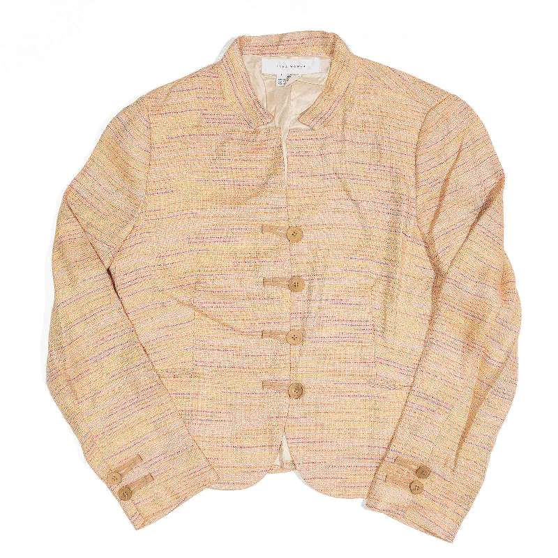 ZARA Pink Striped Blazer Jacket Womens M Tailored Jacket Straight Jacket A-Line Jacket ZARA Pink Striped Blazer Jacket Womens M Tailored Jacket Straight Jacket A-Line Jacket